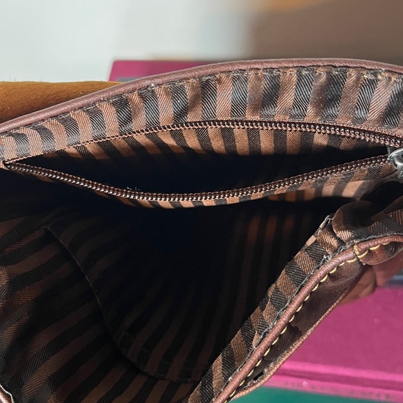 Jack Georges Brown Genuine Leather Voyager Horseshoe Crossbody Bag - Picture 12 of 14